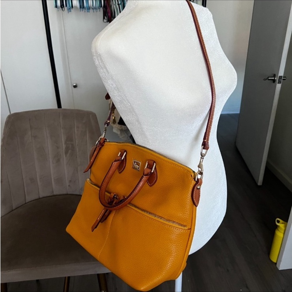 Dooney & Bourke Yellow Leather Satchel - Picture 2 of 8